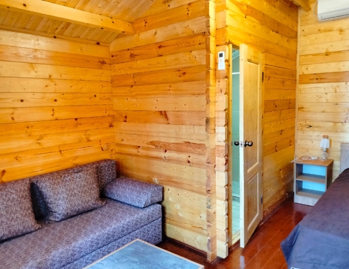 1-мест. (разм. в 2-мест.) деревянный домик - Пансионат «Солнечный Летний» Холодная речка